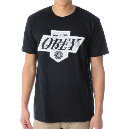 Obey Great One Black Tee Shirt 