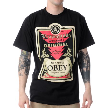 Obey Guys Infamous Black Tee Shirt 
