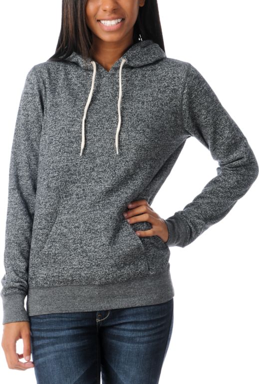Zine Girls Black Speckle Pullover Hoodie