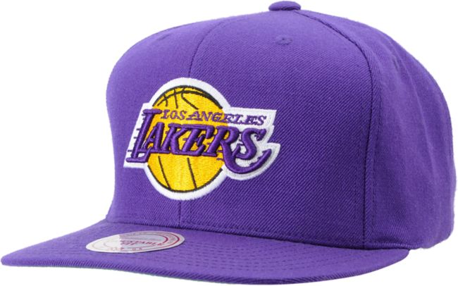 NBA Mitchell & Ness LA Lakers Purple Logo Snapback Hat