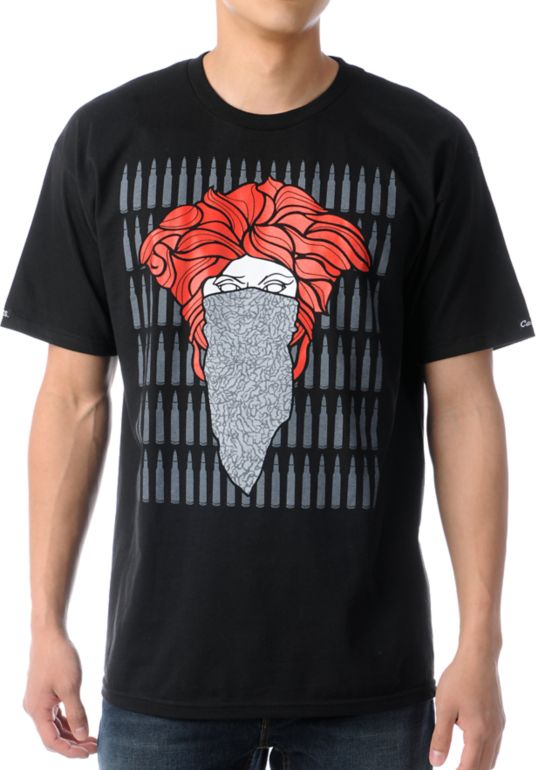 Crooks and Castles Crackle Bandito Black Tee Shirt