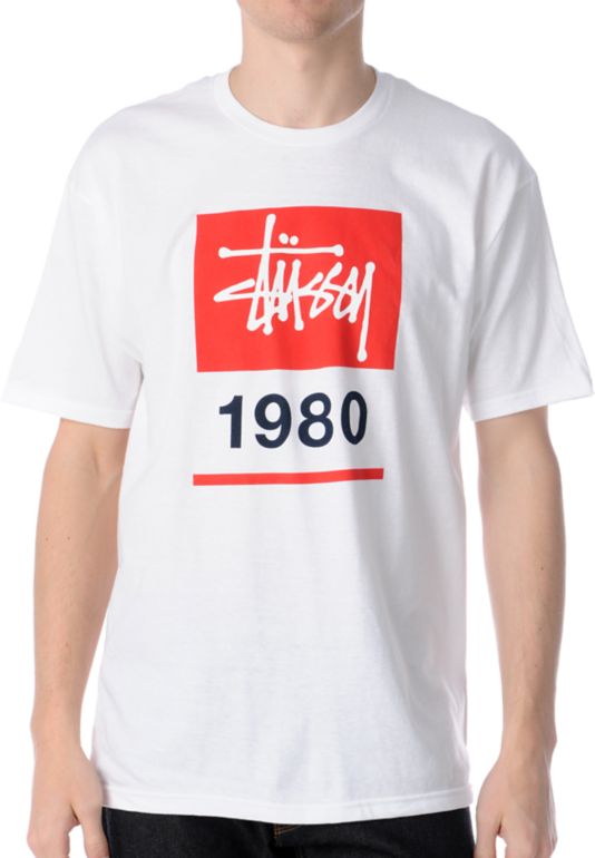 Stussy Stock Box White Tee Shirt