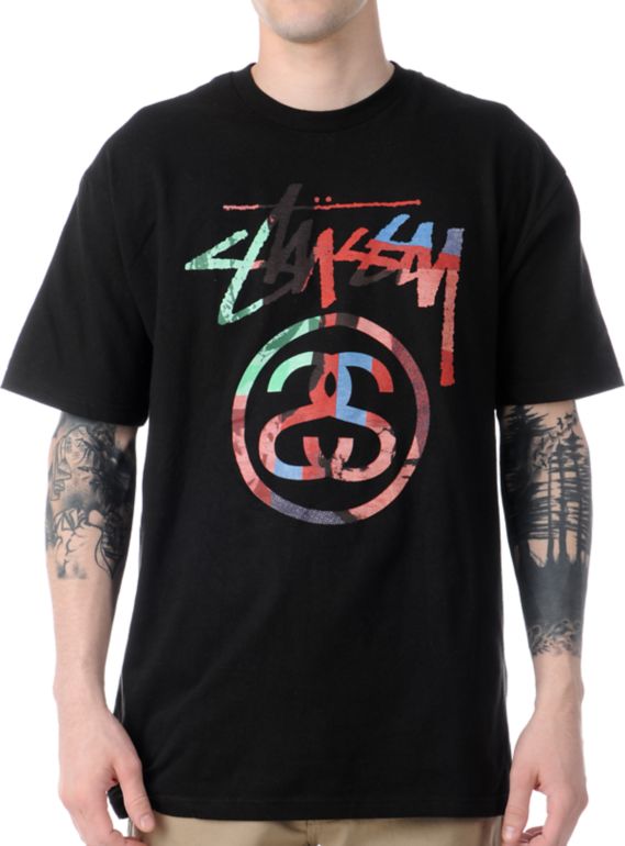 Stussy Ransom Stock Black Tee Shirt