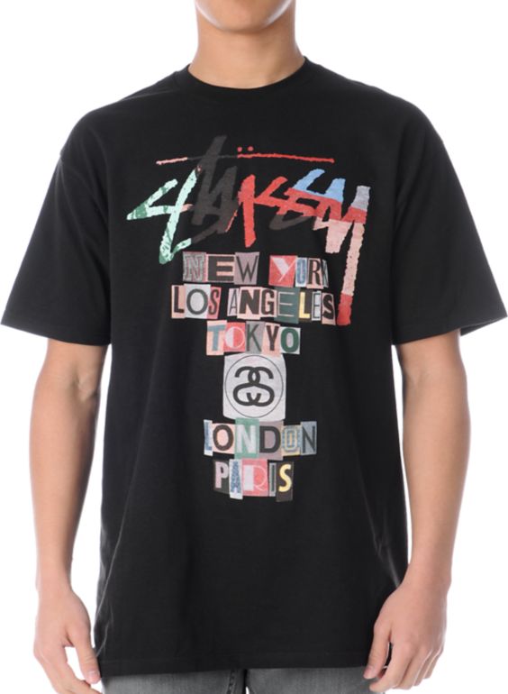 Stussy Ransom World Tour Black Tee Shirt