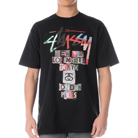 Stussy Ransom World Tour Black Tee Shirt 