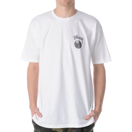 Stussy 8 Ball White Tee Shirt 