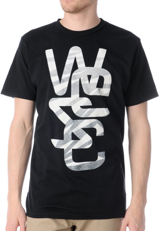 WeSC Overlay Destroyed Black Tee Shirt