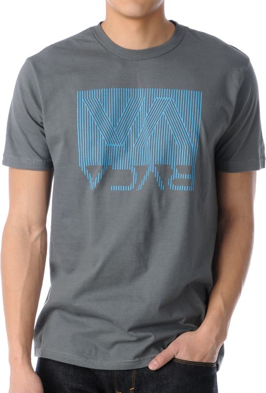 RVCA Bent Stripes Grey Tee Shirt