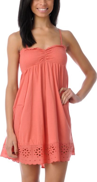 Billabong Turn It Up Coral Strapless Dress