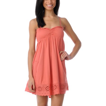 Billabong Turn It Up Coral Strapless Dress