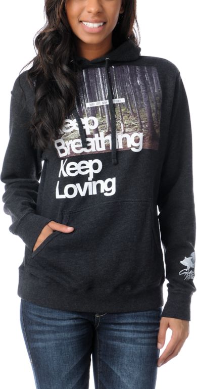 Glamour Kills Keep Breathing Charcoal Pullover Hoodie