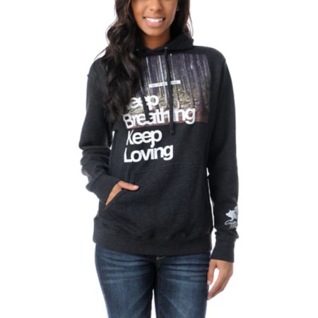 Glamour Kills Keep Breathing Charcoal Pullover Hoodie