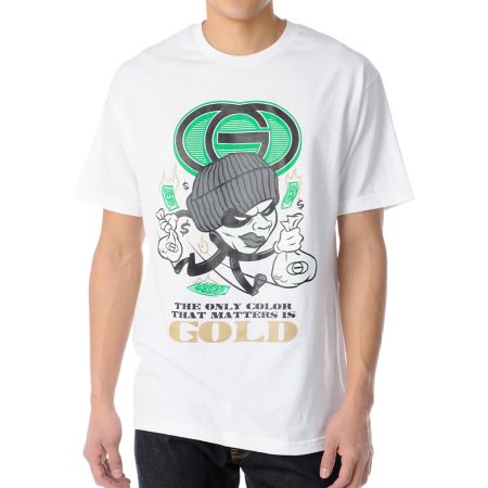 Gold Wheels Matters White Tee Shirt 