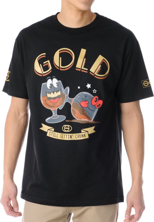 Gold Wheels Crunk Black Tee Shirt