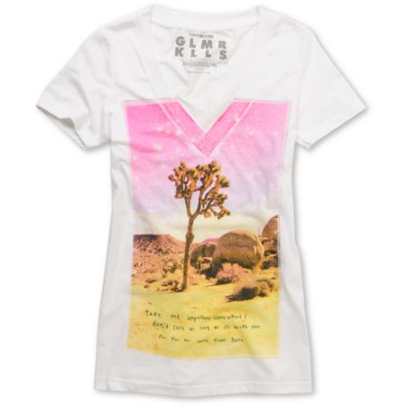 Glamour Kills Wandering Guild White V-Neck Tee Shirt