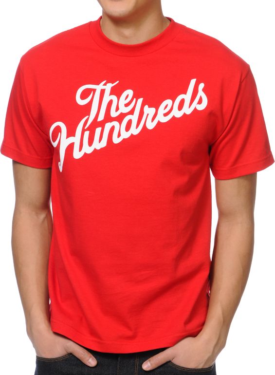 The Hundreds Forever Slant Logo Red Tee Shirt