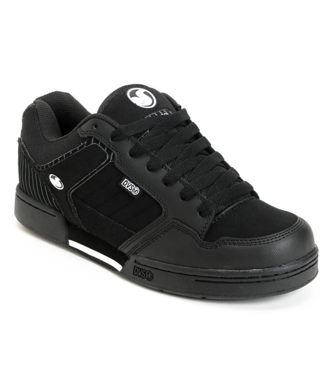 DVS Transom Black Nubuck Pin Stripe Skate Shoe