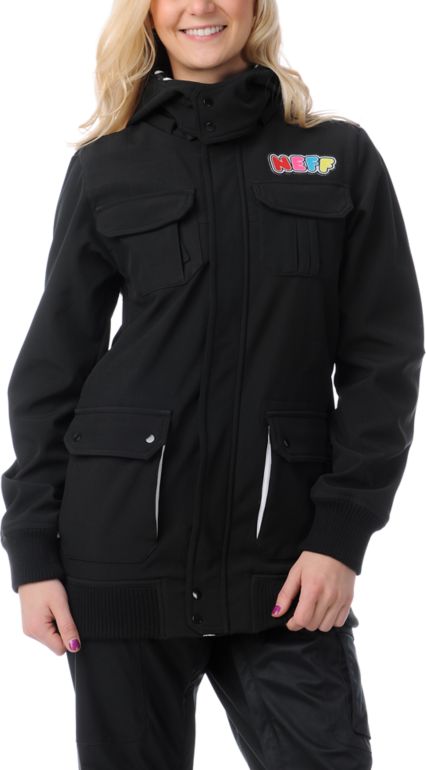 Neff Girls Summit 2013 Black 10K Softshell Snowboard Jacket