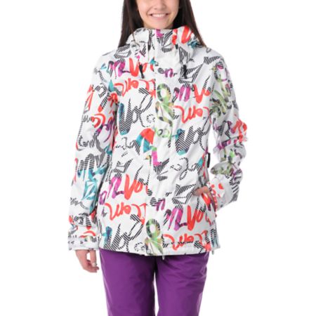 Volcom Girls Cremini Script Stripe Snowboard Jacket