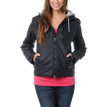 Nike Action Girls Pearl Black Hooded Jacket
