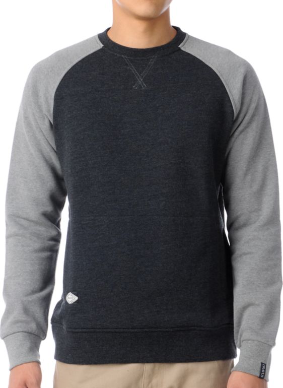 Dravus Edison Charcoal Fleece Crew Neck Sweatshirt