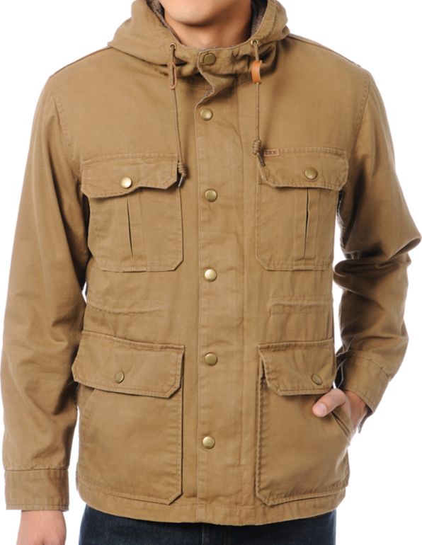 Obey Rocky Tan Hooded Workwear Jacket