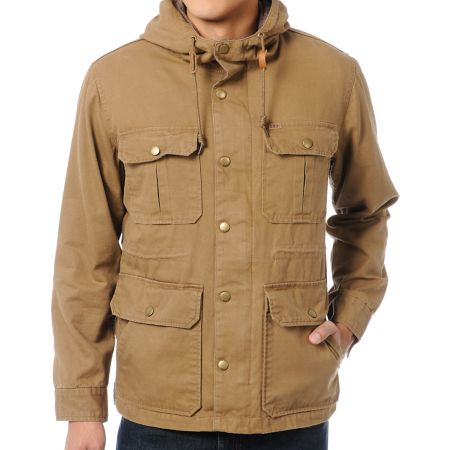 Obey Rocky Tan Hooded Workwear Jacket