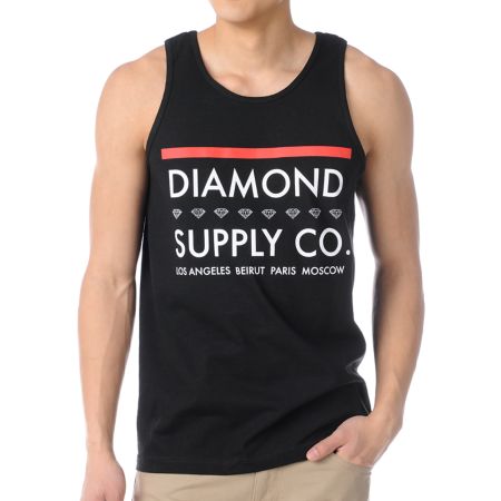 Diamond Supply Roots Black Tank Top