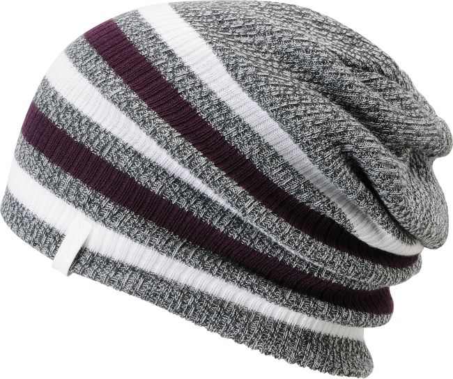 Empyre Girls Zodiac Grey & Purple Stripe Beanie