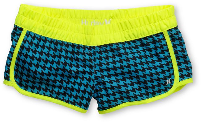 Hurley Girls Houndstooth Supersuede Retro Aqua Board Shorts
