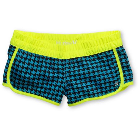 Hurley Girls Houndstooth Supersuede Retro Aqua Board Shorts