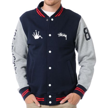 Stussy Freshman Navy Blue Varsity Jacket