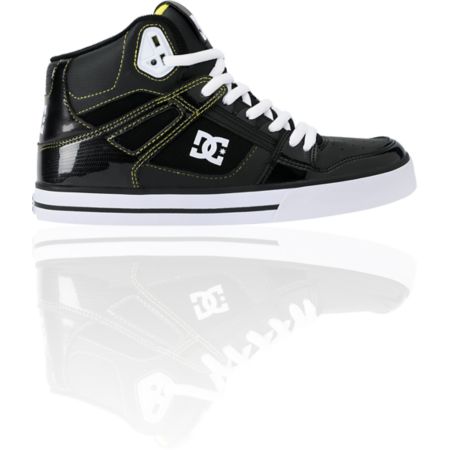 DC Spartan Hi WC Black Patent Leather & Yellow Shoe 
