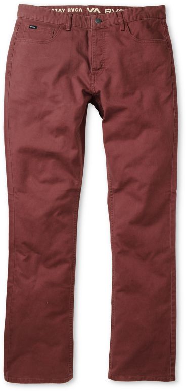 RVCA Stay Twill Stretch Slim Fit Red Pants