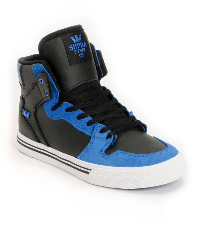 Supra Kids Vaider Blue High Top Skate Shoes