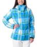 Roxy Aster Blue & Green Plaid Insulated Girls Snowboard Jacket