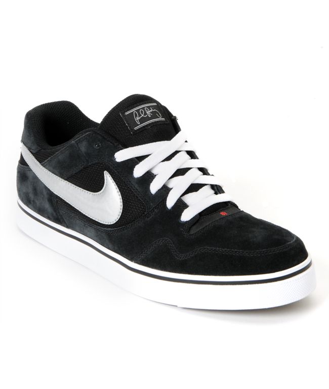 Nike SB Zoom P-Rod 2.5 Black & Metallic Silver Suede Skate Shoe