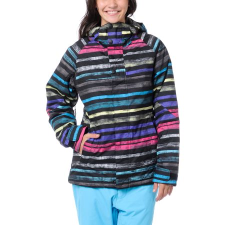 Burton Girls Method Black Palette Stripe 10K 2013 Snowboard Jacket