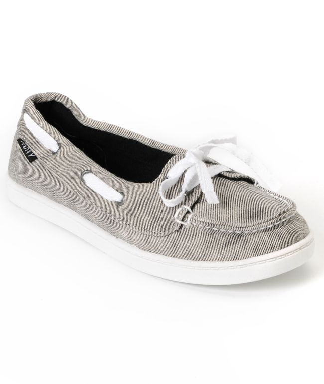Roxy Ahoy White Grunge Twill Shoes