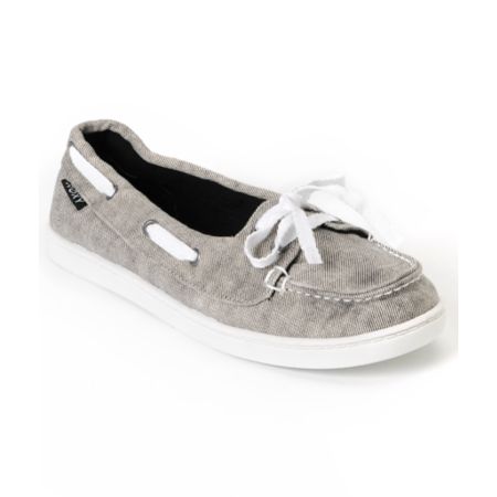Roxy Ahoy White Grunge Twill Shoes