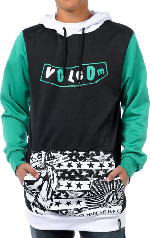 Volcom Blum Black Pullover G-Fit Tech Fleece Jacket