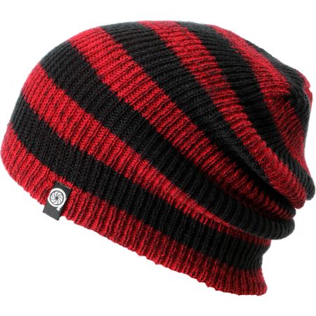 Aperture Estebon Red & Black Stripe Beanie