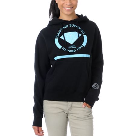 Diamond Supply Girls I Shine You Shine Black Pullover Hoodie