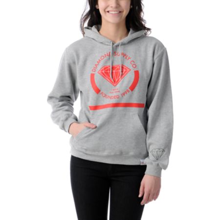 Diamond Supply Girls I Shine You Shine Heather Grey Pullover Hoodie