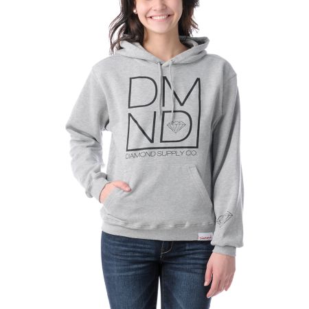 Diamond Supply Girls DMND Heather Grey Pullover Hoodie