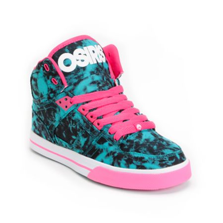 Osiris Girls NYC 83 Slim Teal, Pink & White Shoe