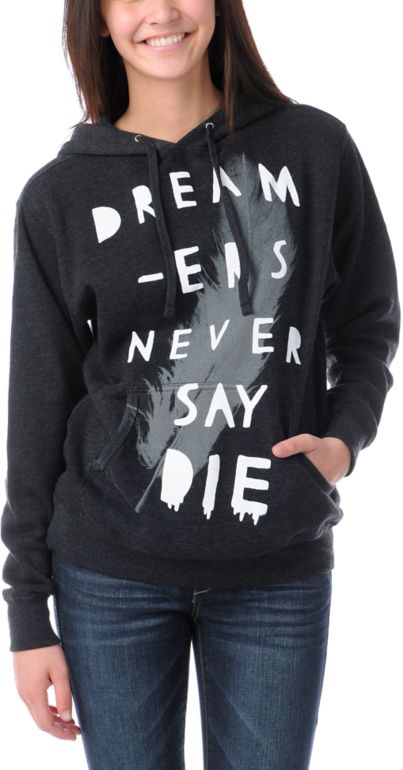 Glamour Kills Never Say Die Charcoal Pullover Hoodie