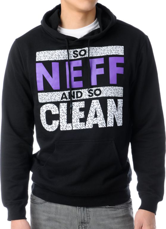 Neff So Clean Black & Purple Pullover Hoodie