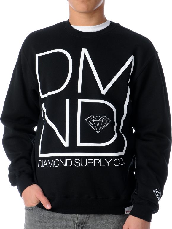 Diamond Supply DMND Black Crew Neck Sweatshirt