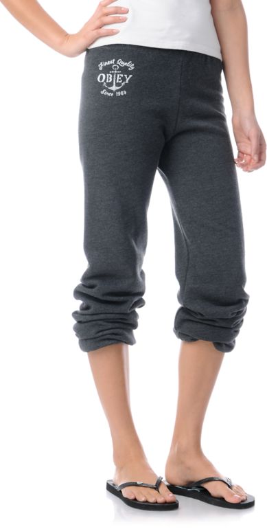 Obey Finest Anchor Charcoal Grey Sweatpants